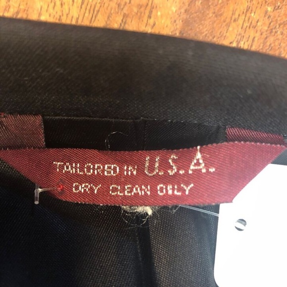 Stanley Blacker,Men,Formal suit,Black,Sz 32,Red braces,Crossed buttons,MadeUSA.! - Picture 8 of 15